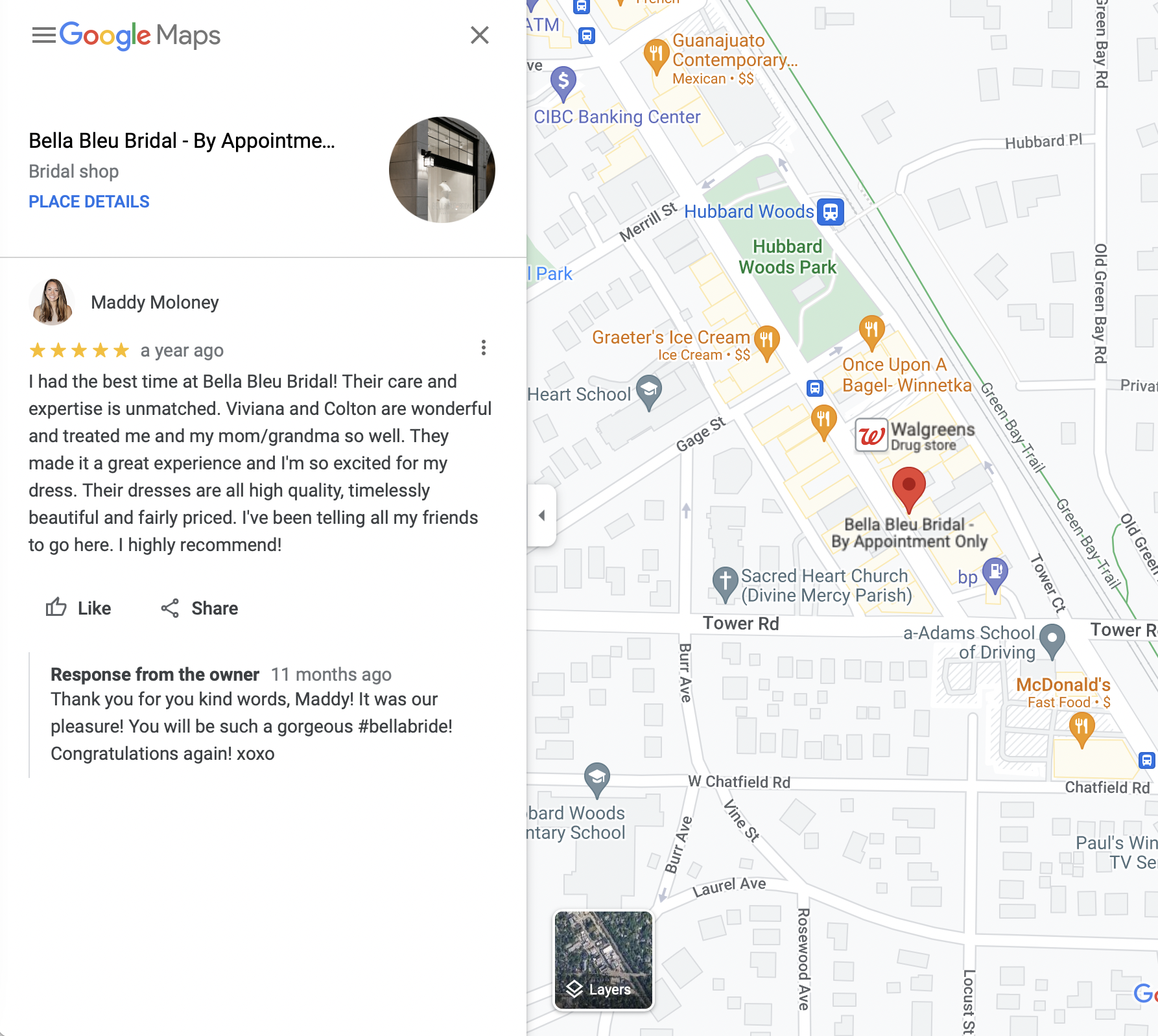 Testimonial October 2023 from Maddy Moloney as viewed on Google Reviews